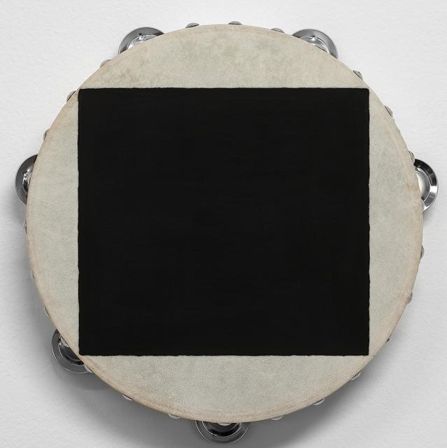 Paul Lee, Untitled (tambourine painting), 2008, sculpture – tambourine, house paint, 25.4 cm in diameter x 4.45 cm